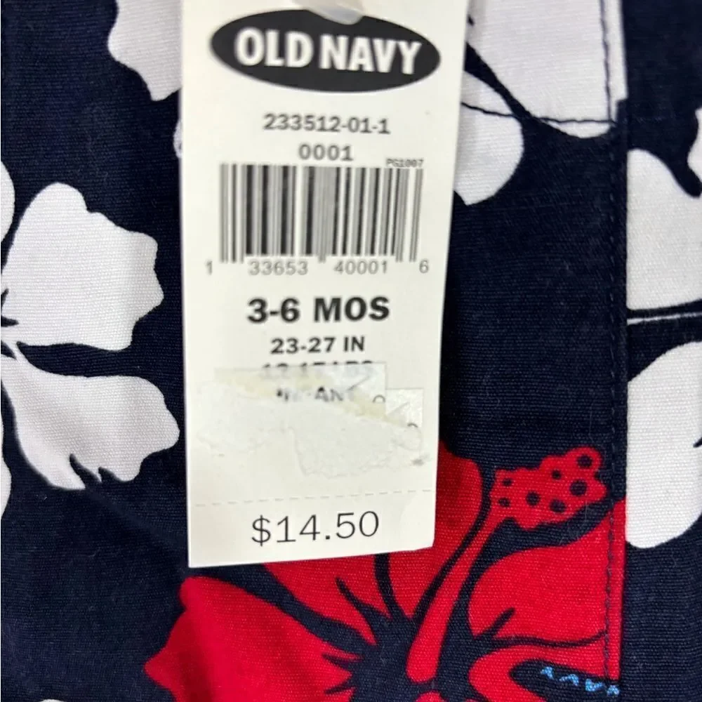 Romper Black with red and White Hibiscus flowers